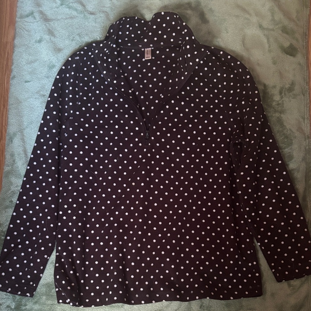 Exertek Black and White Polka Dot 1/4 Zip Fleece